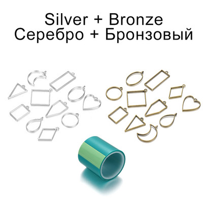 11Pcs/Lot 8 boja raznih geometrijskih šupljih prešanih cvjetnih okvira, privjesaka, smole za izradu nakita, ogrlica, kalup za privjesak