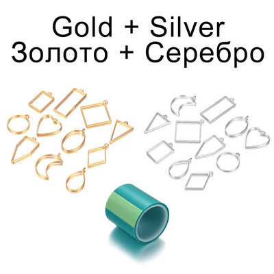 11Pcs/Lot 8 boja raznih geometrijskih šupljih prešanih cvjetnih okvira, privjesaka, smole za izradu nakita, ogrlica, kalup za privjesak