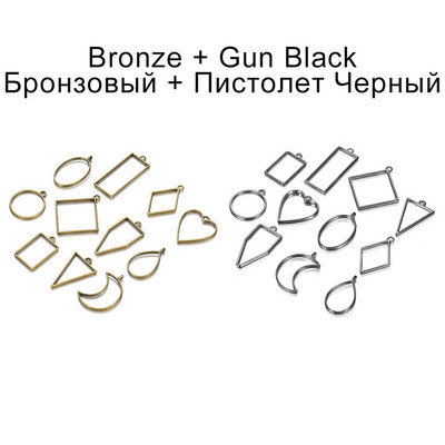 11Pcs/Lot 8 boja raznih geometrijskih šupljih prešanih cvjetnih okvira, privjesaka, smole za izradu nakita, ogrlica, kalup za privjesak