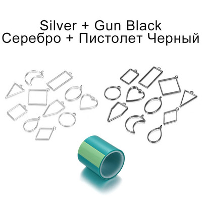 11Pcs/Lot 8 boja raznih geometrijskih šupljih prešanih cvjetnih okvira, privjesaka, smole za izradu nakita, ogrlica, kalup za privjesak