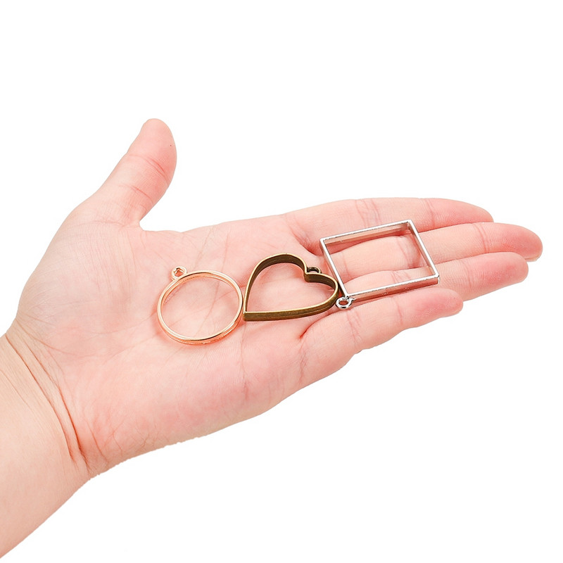 11Pcs/Lot 8 boja raznih geometrijskih šupljih prešanih cvjetnih okvira, privjesaka, smole za izradu nakita, ogrlica, kalup za privjesak