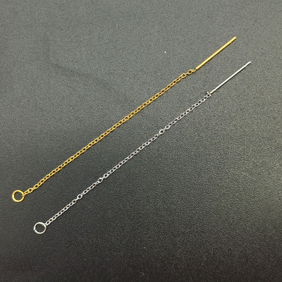 50 PCS Търговия на едро с верижки за уши от неръждаема стомана Кръстосани O-образни игли за уши Декорация на игли за обеци Компоненти за изработка на бижута