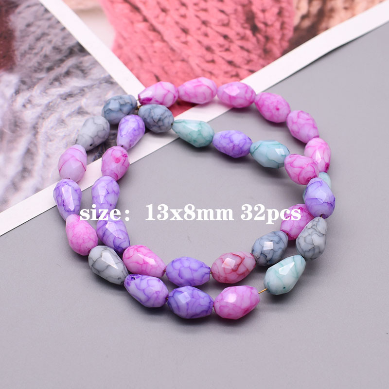 Nove fasetirane kristalne staklene perle u boji Jagoda Kap vodene perle u obliku srca Šarm Labave staklene perle s odstojnikom za izradu nakita