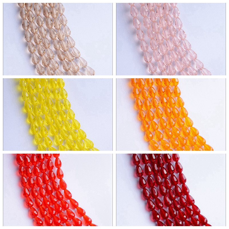 Fasetirano kristalno staklo u obliku suze 5x3 mm 8x6 mm 12x8 mm 15x10 mm Lot labavih perli za izradu nakita DIY nalazi za naušnice