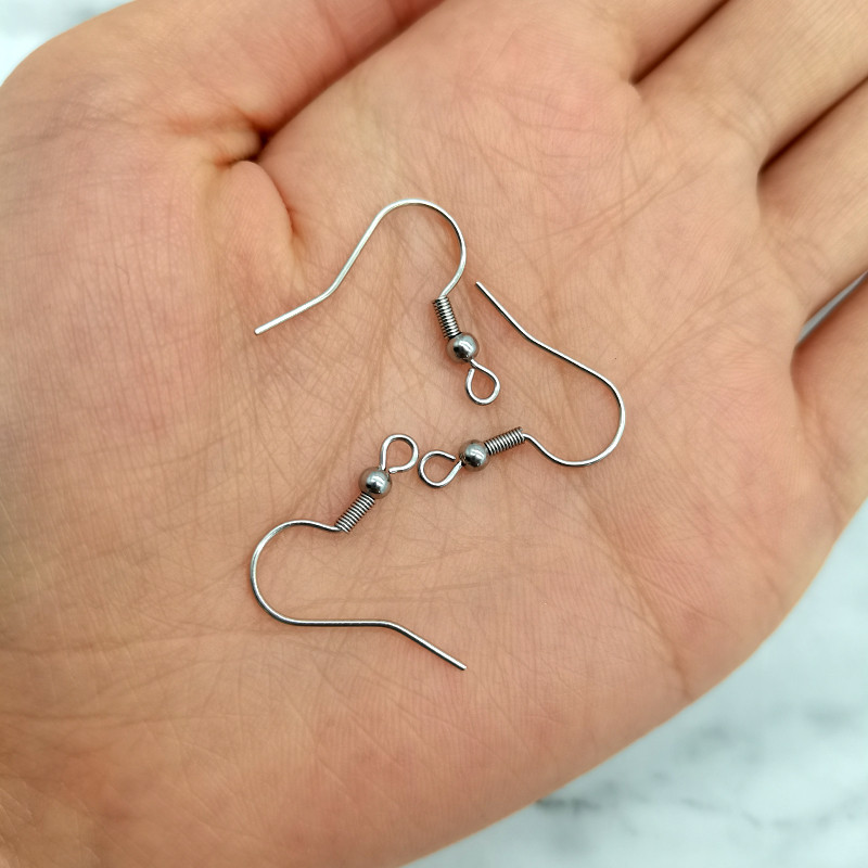 50 tk 316 Kirurgilised roostevabast terasest kõrvarõngaklambrid kalakonksu rippuv DIY kõrvarõnga aluse leiud ehete valmistamise tarvikute jaoks