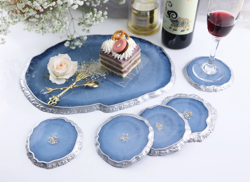 Netaisyklingo padėklo padėkliuko veidrodžio silikoninė forma „pasidaryk pats“ kristalinė epoksidinės dervos forma