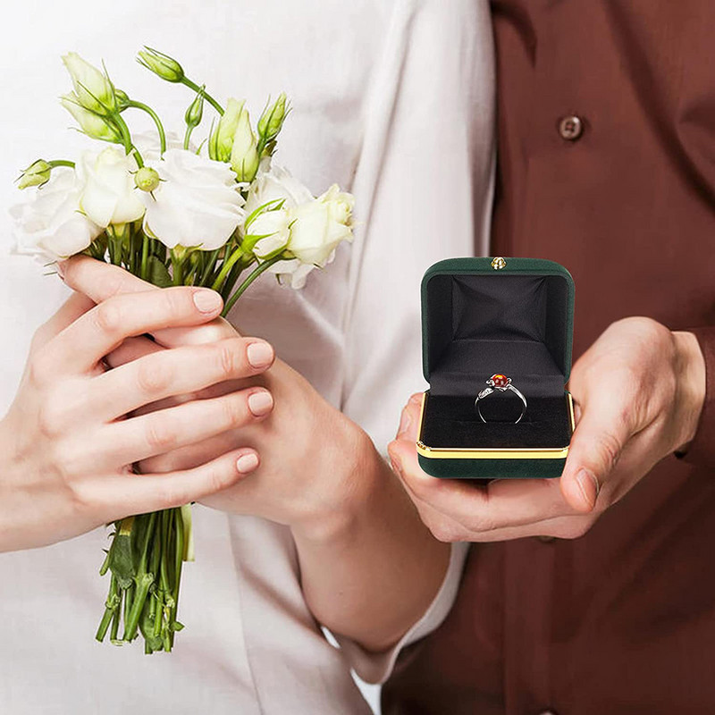 Модна кадифена кутия за пръстени, колие, висулка, бижута, подарък, кутия, кутия за обеци за сватба, рожден ден, коледна витрина за бижута