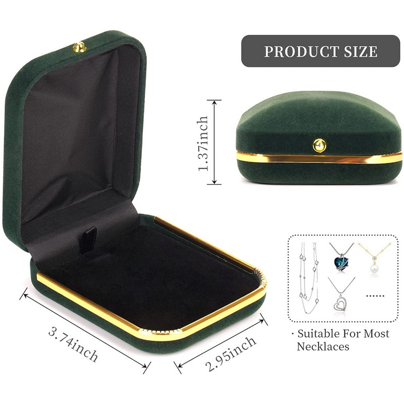 Модна кадифена кутия за пръстени, колие, висулка, бижута, подарък, кутия, кутия за обеци за сватба, рожден ден, коледна витрина за бижута