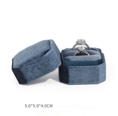 1 бр. Многоцветна нова овална кутия за бижута от рипсено кадифе Горещо продаван пръстен/двоен пръстен 5,5x4,2x4,3 см кутия за бижута за сватба
