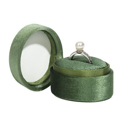 1 бр. Многоцветна нова овална кутия за бижута от рипсено кадифе Горещо продаван пръстен/двоен пръстен 5,5x4,2x4,3 см кутия за бижута за сватба
