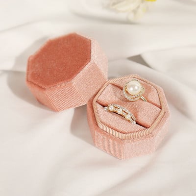 1 бр. Многоцветна нова овална кутия за бижута от рипсено кадифе Горещо продаван пръстен/двоен пръстен 5,5x4,2x4,3 см кутия за бижута за сватба