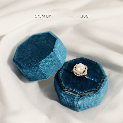 1 бр. Многоцветна нова овална кутия за бижута от рипсено кадифе Горещо продаван пръстен/двоен пръстен 5,5x4,2x4,3 см кутия за бижута за сватба