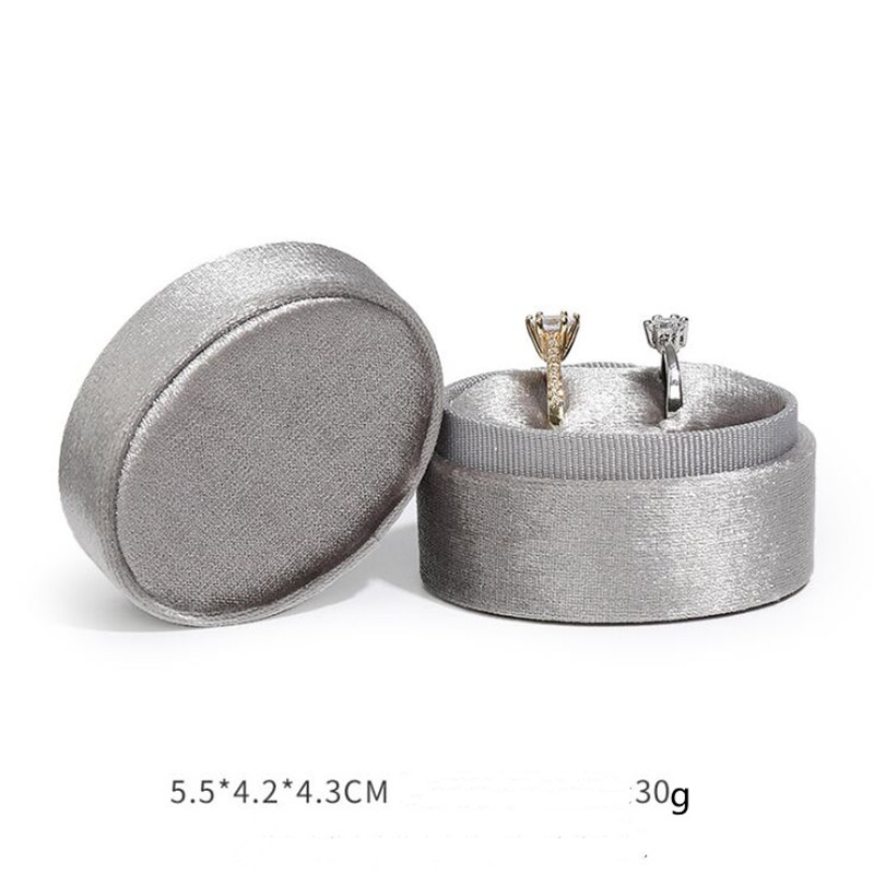 1 бр. Многоцветна нова овална кутия за бижута от рипсено кадифе Горещо продаван пръстен/двоен пръстен 5,5x4,2x4,3 см кутия за бижута за сватба