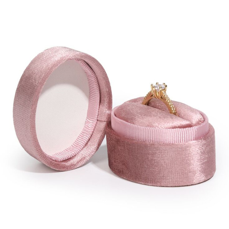 1 бр. Многоцветна нова овална кутия за бижута от рипсено кадифе Горещо продаван пръстен/двоен пръстен 5,5x4,2x4,3 см кутия за бижута за сватба