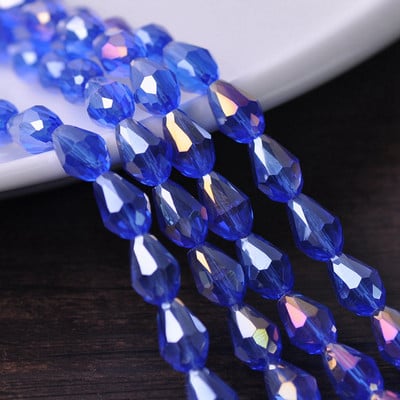 Sticlă de cristal placată AB fațetată în formă de lacrimă 5x3 7x5 12x8mm 15x10mm 18x12mm Mărgele de artizanat în vrac pentru realizarea de bijuterii DIY