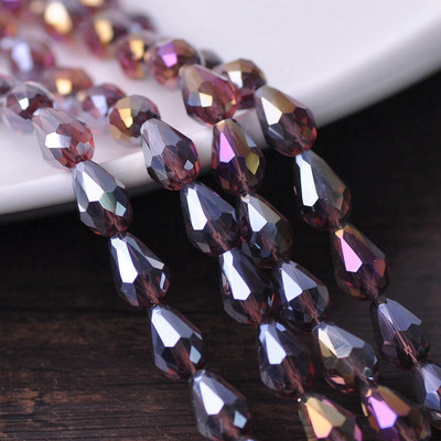 Sticlă de cristal placată AB fațetată în formă de lacrimă 5x3 7x5 12x8mm 15x10mm 18x12mm Mărgele de artizanat în vrac pentru realizarea de bijuterii DIY