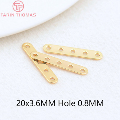 (3120) 20PCS 22x3.6MM 24K zlatne boje mesinga 5 rupa konektor razmaknice perle visoke kvalitete DIY izradu nakita nalazi pribor