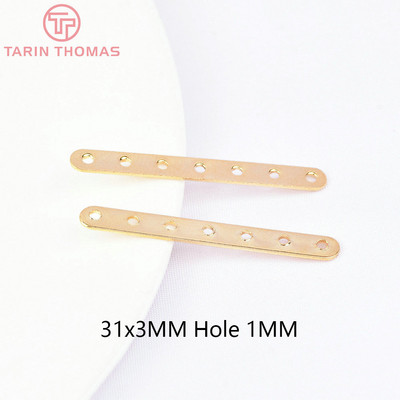 (3120) 20PCS 22x3.6MM 24K zlatne boje mesinga 5 rupa konektor razmaknice perle visoke kvalitete DIY izradu nakita nalazi pribor