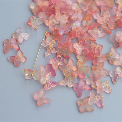 Нов дизайн Пеперуда Стъклени мъниста Ръчно изработен материал 10 мм градиент Свободни висулки Аксесоари за бижута за обеци Направи си сам Талисмани Мъниста