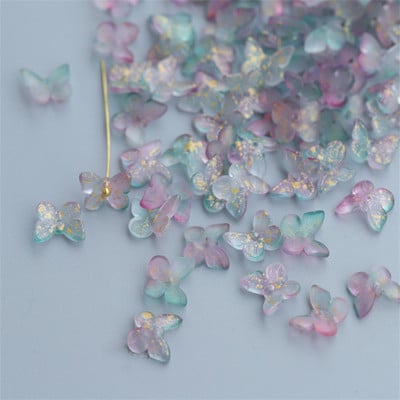 Нов дизайн Пеперуда Стъклени мъниста Ръчно изработен материал 10 мм градиент Свободни висулки Аксесоари за бижута за обеци Направи си сам Талисмани Мъниста