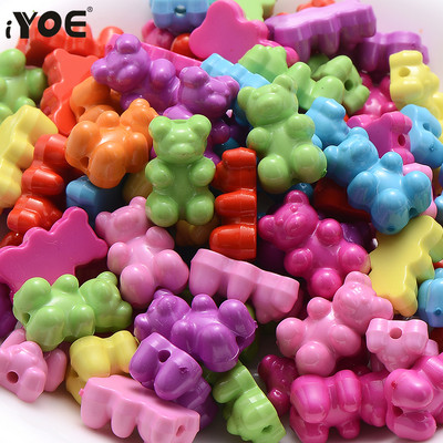 iYOE 30gb Candy Color Mix akrila lāča krelles Cute Gummy Bear starplikas krelles rokassprādzes kaklarotas auskaru izgatavošanai.
