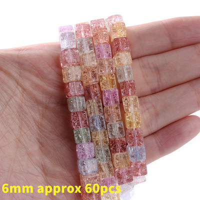 Kvadratne perle od prirodnog kamena Puknuti kristali Dragulj Rasuti odstojnik Kockaste perle za izradu nakita DIY Narukvica Ogrlica Dodaci 6 mm