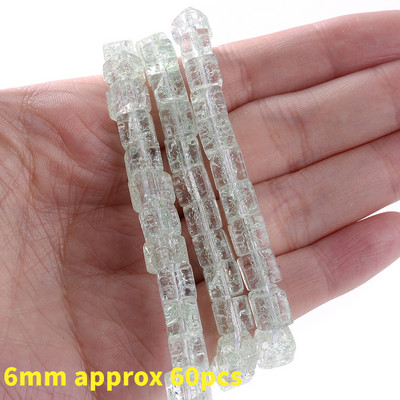 Kvadratne perle od prirodnog kamena Puknuti kristali Dragulj Rasuti odstojnik Kockaste perle za izradu nakita DIY Narukvica Ogrlica Dodaci 6 mm