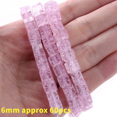 Kvadratne perle od prirodnog kamena Puknuti kristali Dragulj Rasuti odstojnik Kockaste perle za izradu nakita DIY Narukvica Ogrlica Dodaci 6 mm