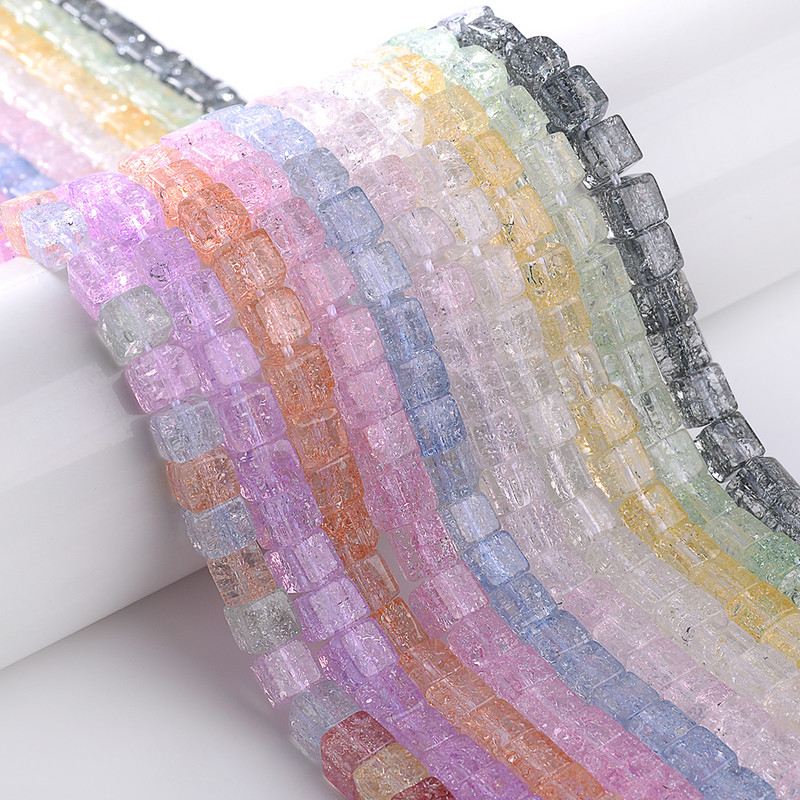Kvadratne perle od prirodnog kamena Puknuti kristali Dragulj Rasuti odstojnik Kockaste perle za izradu nakita DIY Narukvica Ogrlica Dodaci 6 mm