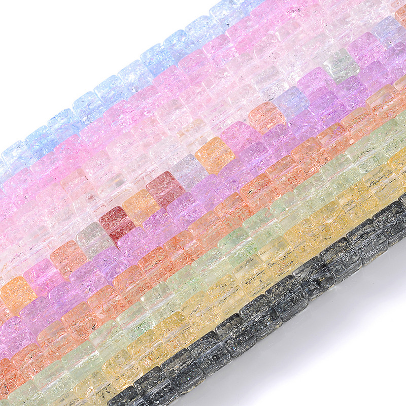 Kvadratne perle od prirodnog kamena Puknuti kristali Dragulj Rasuti odstojnik Kockaste perle za izradu nakita DIY Narukvica Ogrlica Dodaci 6 mm