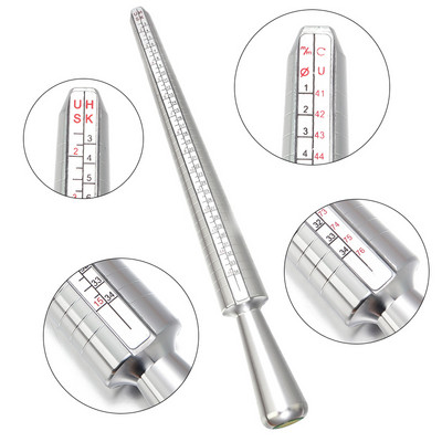 1 PC Metal Professional Jewelry Tools Mandrel Stick Finger Gauge Ring Sizer Measuring Size UK/US for DIY Jewelry Size Tool