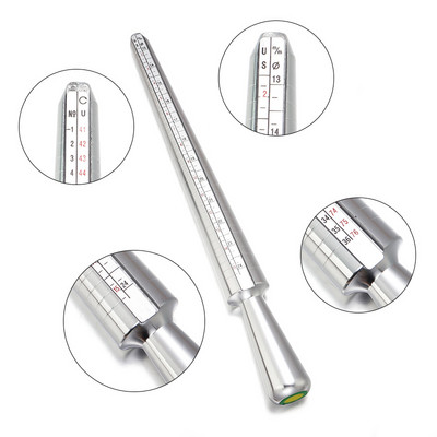 1 vnt metalo profesionalūs juvelyrikos įrankiai įtvaro lazdelės piršto matuoklio žiedo dydžio matavimo JK / JAV dydis, skirtas „pasidaryk pats“ papuošalų dydžio įrankiui