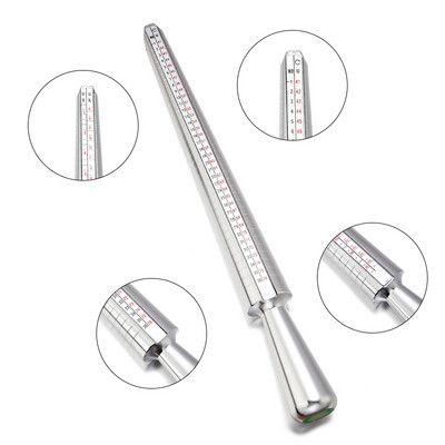 1 vnt metalo profesionalūs juvelyrikos įrankiai įtvaro lazdelės piršto matuoklio žiedo dydžio matavimo JK / JAV dydis, skirtas „pasidaryk pats“ papuošalų dydžio įrankiui