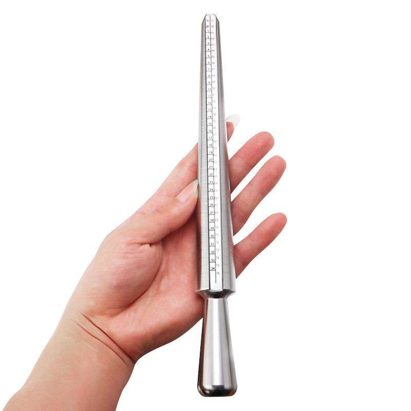 1 vnt metalo profesionalūs juvelyrikos įrankiai įtvaro lazdelės piršto matuoklio žiedo dydžio matavimo JK / JAV dydis, skirtas „pasidaryk pats“ papuošalų dydžio įrankiui