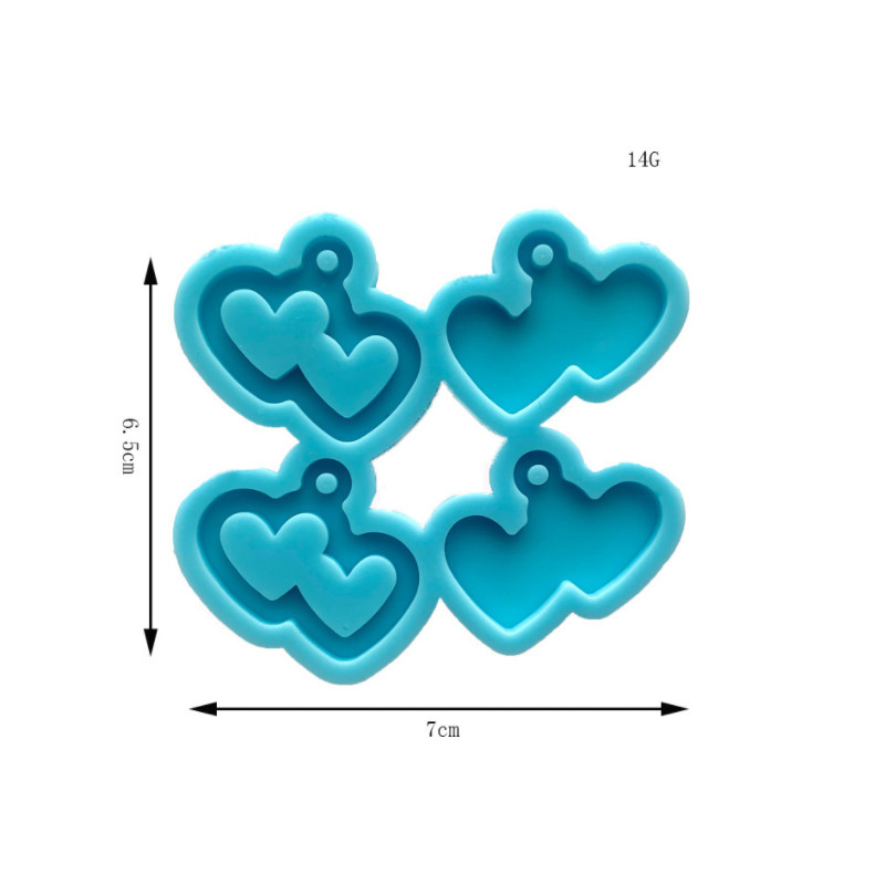 Шпички за уши/форми от смола за обеци Мини сърце Бижута Висулка за обеци Епоксидна силиконова форма Консумативи за изработка на бижута Форма за сърце