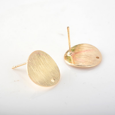 (4051) 10PCS 14MM месинг, златен цвят, кръгли обеци, игли, висококачествени находки за бижута Направи си сам, аксесоари