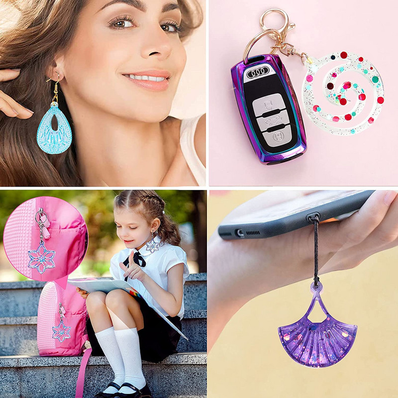 Cercei unici Mucegai din rășină Breloc Colier Pandantiv Matrite din silicon Artizanat DIY Bijuterii Prețuri pentru urechi Mucegai de turnare