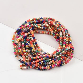 Mew цвят 2 mm стъклени кристални мъниста Rondel Faceted Round Crystal Beads Loose Spacer Beads за изработка на бижута Направи си сам на едро