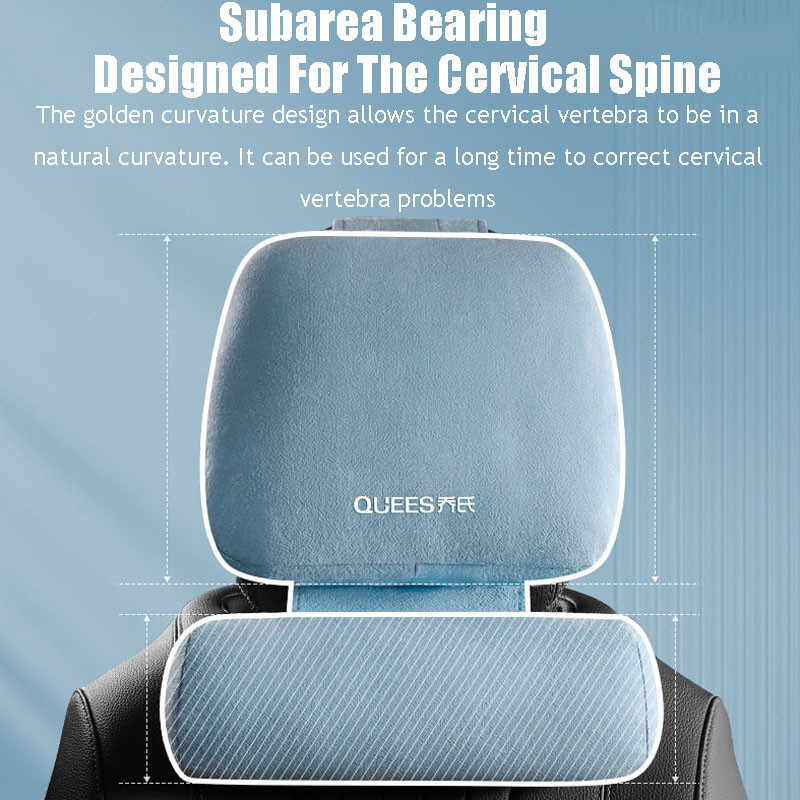 Μαξιλάρι λαιμού αυτοκινήτου Ρυθμιζόμενο προσκέφαλο με αφρό μνήμης Αυτόματο προσκέφαλο Μαξιλάρι ταξιδιού από καθαρό βαμβακερό ύφασμα οσφυϊκή στήριξη Μαξιλάρι καθίσματος