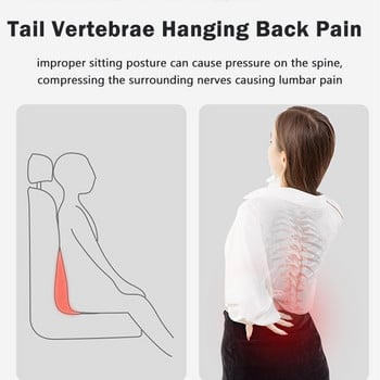 Лумбална възглавница от мемори пяна Заседнала опора за кръста Лумбална възглавница Миеща се подложка за облегалка Офис столче за кола Подложка за облекчаване на болката в опашната кост