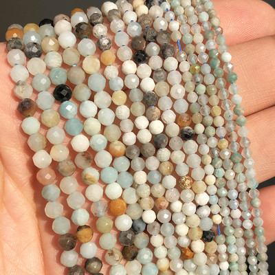 2 3 4mm margele fațetate din Lapis Lazuli Mărgele din piatră naturală liberă pentru realizarea de bijuterii, bricolaj, brățări, cercei, accesorii, 15 inchi