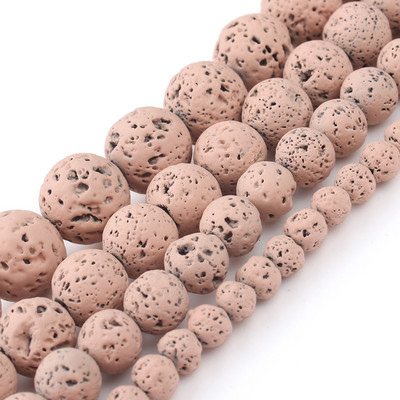 Χάντρες από φυσική πέτρα Μαύρη λάβα από αιματίτη Στρογγυλές χάντρες για την κατασκευή κοσμημάτων Χάντρες ηφαιστειακής πέτρας DIY Βραχιόλι 15''4 6 8 10mm