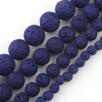 Χάντρες από φυσική πέτρα Μαύρη λάβα από αιματίτη Στρογγυλές χάντρες για την κατασκευή κοσμημάτων Χάντρες ηφαιστειακής πέτρας DIY Βραχιόλι 15''4 6 8 10mm