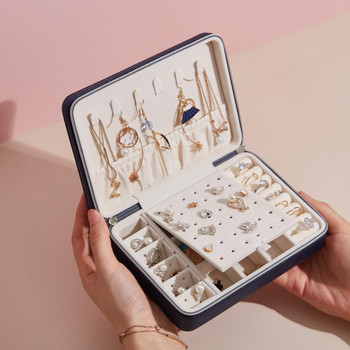 Φορητό Jewelry Organizer Πολυλειτουργικό κορίτσι Απλή βιτρίνα Δερμάτινα σκουλαρίκια Δαχτυλίδι Αποθήκευση κοσμημάτων Συσκευασία Κουτί κοσμημάτων