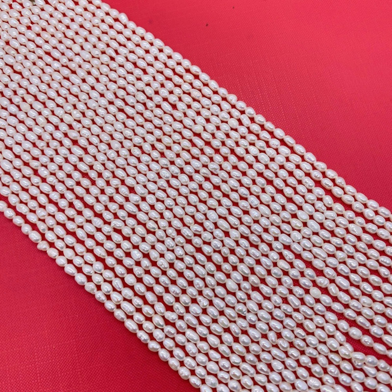 Looduslikud mageveepärlihelmed 2-13 mm riisikujulised läbi auguga pärlite võlu ehted valmistamise meisterdamine kaelakee käevõru tarvikud 36 cm