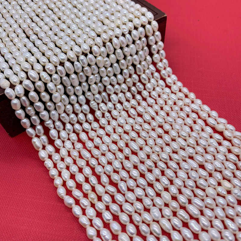 Looduslikud mageveepärlihelmed 2-13 mm riisikujulised läbi auguga pärlite võlu ehted valmistamise meisterdamine kaelakee käevõru tarvikud 36 cm