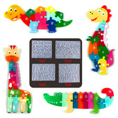 DIY dinoszaurusz zsiráf kirakós játék Krokodil ragasztóforma dinoszaurusz gyerekeknek szilikon epoxigyanta forma