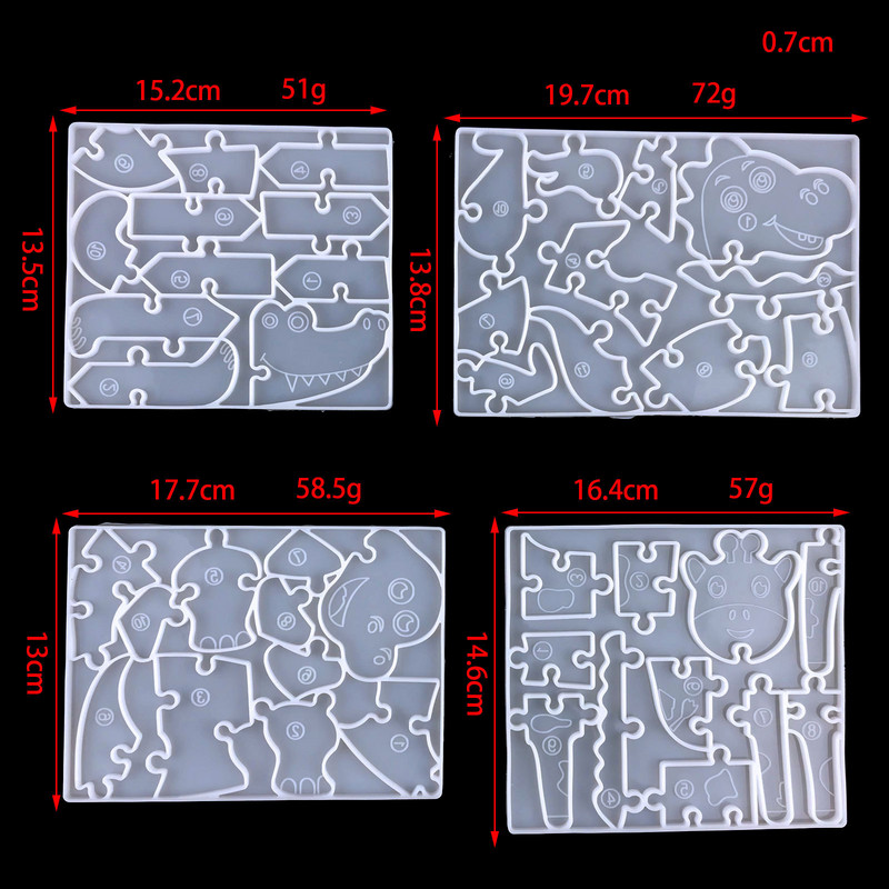DIY dinoszaurusz zsiráf kirakós játék Krokodil ragasztóforma dinoszaurusz gyerekeknek szilikon epoxigyanta forma