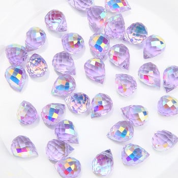 20PCS 8*10mm Faceted Shine Σχήμα σταγονιδίων Γυάλινο κολιέ Κρυστάλλινο Κρεμαστό Γούρια για Βραχιόλια Κατασκευής Κοσμημάτων Αξεσουάρ Diy