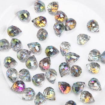 20PCS 8*10mm Faceted Shine Σχήμα σταγονιδίων Γυάλινο κολιέ Κρυστάλλινο Κρεμαστό Γούρια για Βραχιόλια Κατασκευής Κοσμημάτων Αξεσουάρ Diy